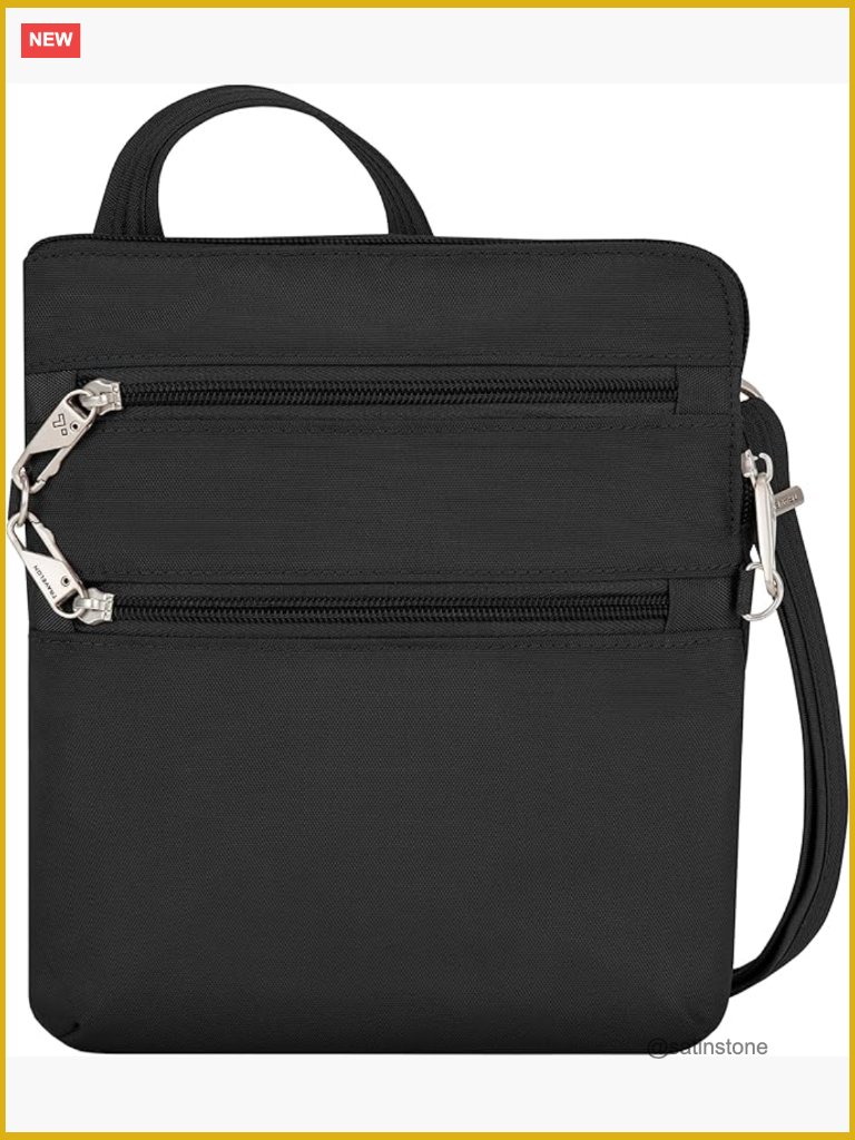 Anti-Theft Slim Double Zip Crossbody With Rfid Blocking